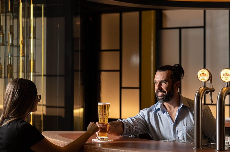 Brewery Experience with Beer Tasting and Optional Transport - The tasting at The Cisk Tap rooftop: five 100 mL samples