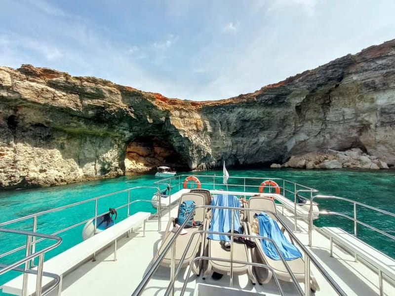 Comino Blue Lagoon & Crystal Lagoon - 3 Bay Cruise - What onboard feels like: space, showers, and a bar with real options