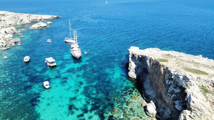 Comino Island , Blue lagoon, Crystal Lagoon & Gozo & Caves - Getting There on Time: Mellieha Bay, Starbucks, and a Smart Arrival