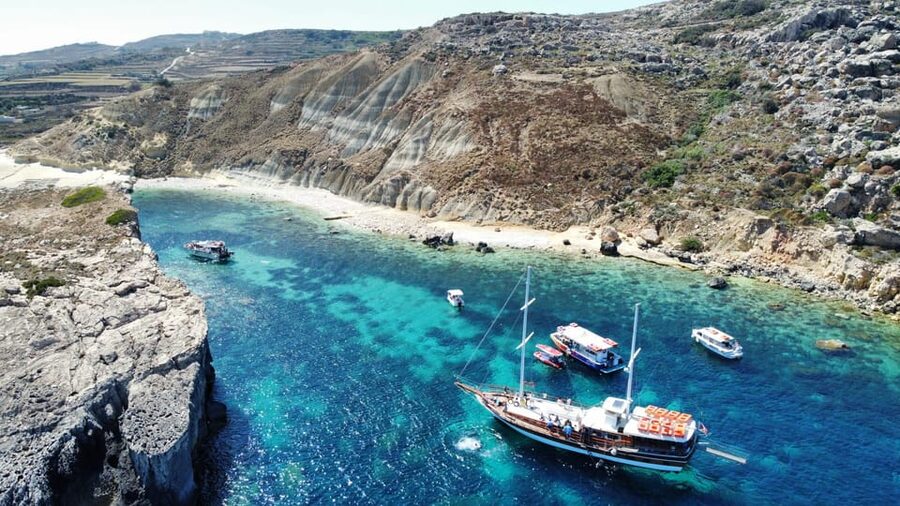 Comino Island , Blue lagoon, Crystal Lagoon & Gozo & Caves - Crystal Lagoon: Shorter, Clear-Water Time for a Second Swim
