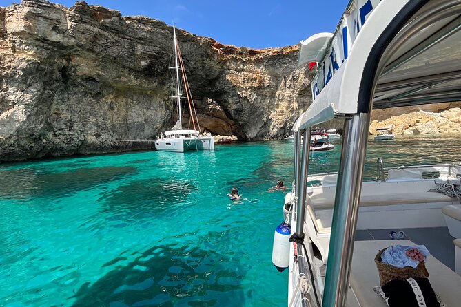 Explore Comino, Blue Lagoon & Caves - Private speed boat - Crystal Lagoon stop: the quieter counterpoint for snorkeling and recovery