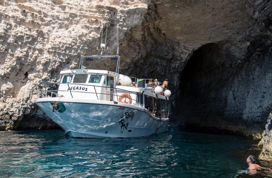 From Mellieha: Three Bay Cruise including the Blue Lagoon - Ħalfa Rock Bay on Gozo: The Quieter Covej Experience