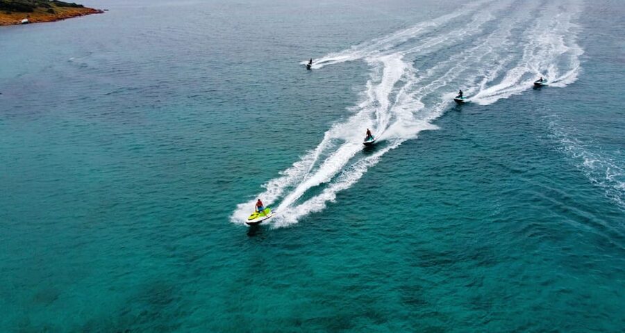 From St. Julian's: Jet Ski Safari to the South of Malta - Marsascala’s St. Thomas Bay: where the water texture changes