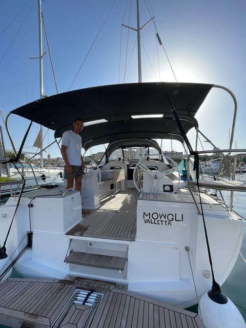 From Valletta: Romantic Sunset Cruise on a Sailing Yacht - Shoes off, towel on: small logistics that make the cruise smoother
