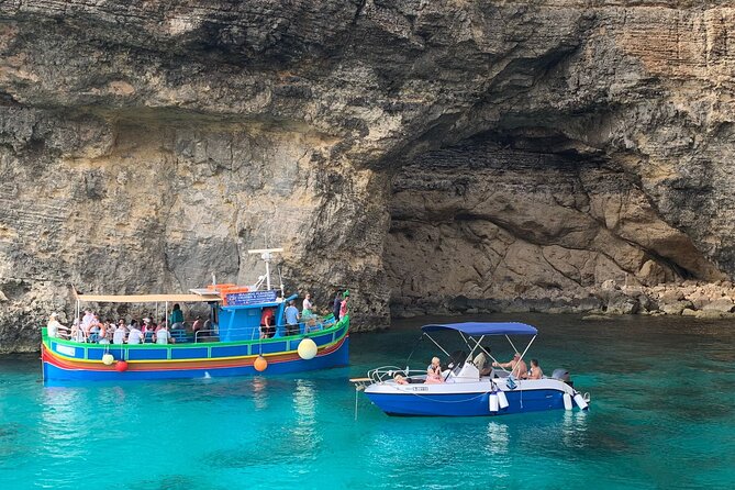 Full Day Private charter to Crystal & Blue Lagoon, Caves & Gozo - San Niklaw Bay: calmer sand time that works for families
