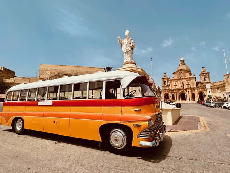 Malta: 5 hr Vintage Bus Tour - Mdina & Blue Grotto inc. food - Meeting Up in Valletta (and the Other Pickup Towns) Without Stress