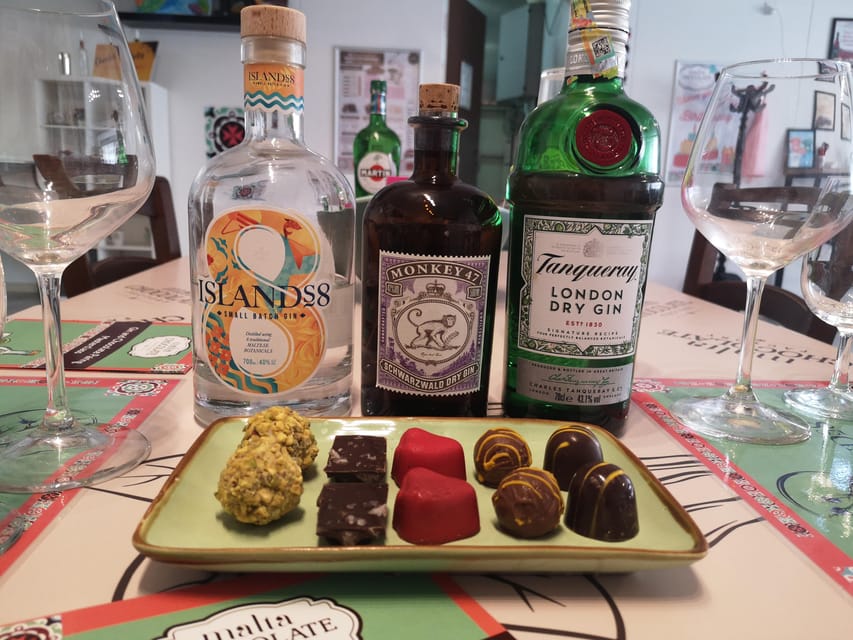 Malta: Gin and Chocolate Pairing Workshop - The 1 hour flow: four gins, five chocolates, and a guided palate workout
