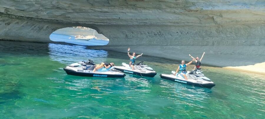 Malta: Jet Ski Safari to St. Paul's Islands or St Thomas Bay - South Route: Valletta Grand Harbour, St Thomas Bay, and il-Hofriet