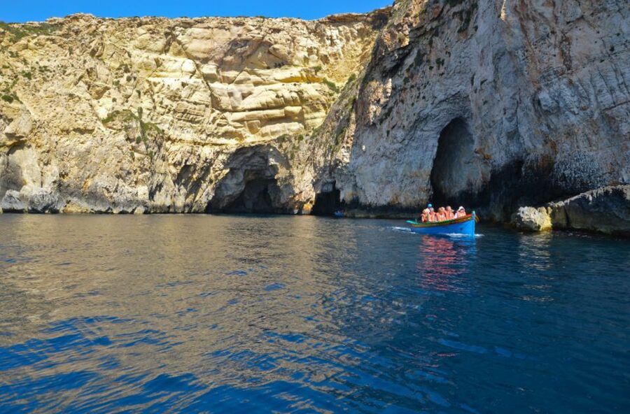 Malta: Marsaxlokk, Blue Grotto, and Qrendi Guided Tour - Blue Grotto at the cliffs: 30-meter arch and named caves