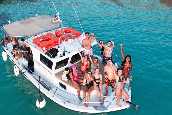 Malta: Private Boat Trip & Cruises Comino, Blue Lagoon, Gozo - Comino, Blue Lagoon, and Gozo, seen from calmer water