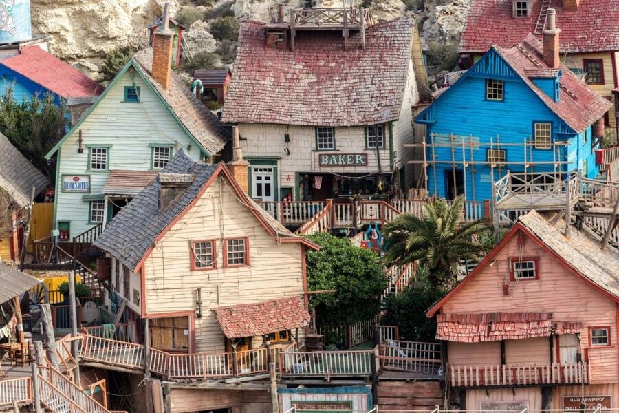 Mellieha: Popeye Village with Optional Private Transfers - Animation shows with Popeye, Olive Oyl, and Captain Bluto