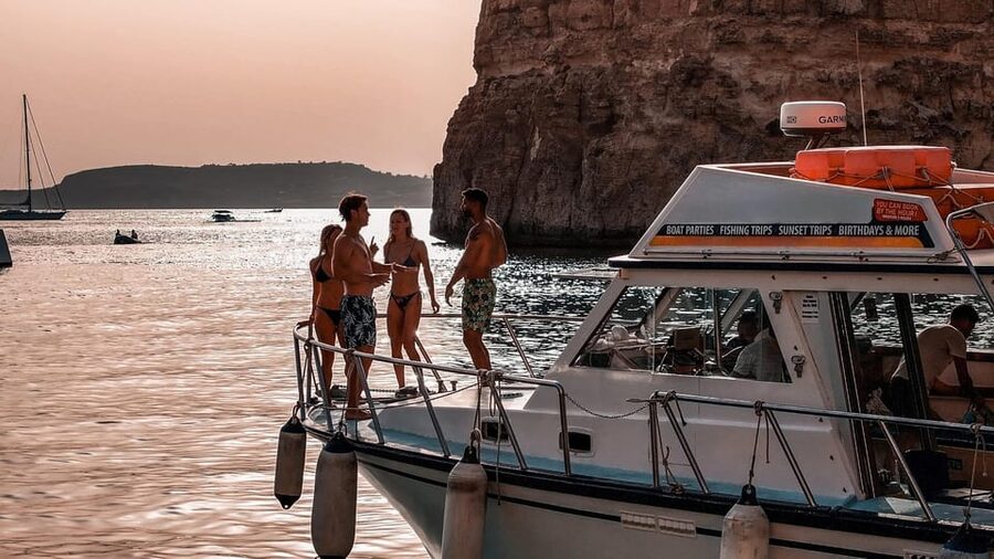 Mellieha: Round Comino, Blue Lagoon & Gozo Cruise with Water - On the way there: Elephant Rock, Santa Maria area, and Gozo views from the water
