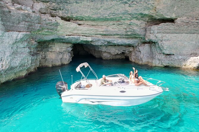 Private Boat Charter Comino, Blue Lagoon, Crystal Lagoon, Gozo - Santa Maria Caves, the close-up cave route that changes the day